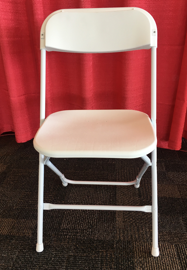 White Plastic Folding Metal Frame Chair