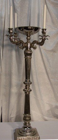 Candelabra 5 Branch Silver Gothic - Party Time Rental